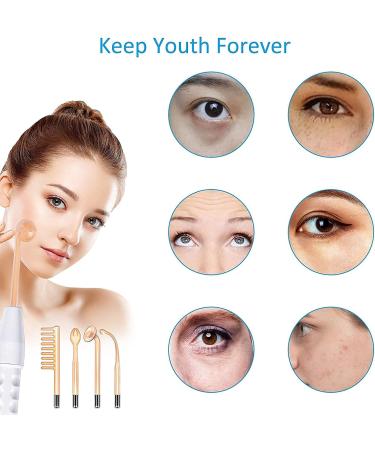 Portable High Frequency Facial Machine with 4 Glass Tubes - Handheld Home Face Skin Wand - Buy Online on SooperMarket.com