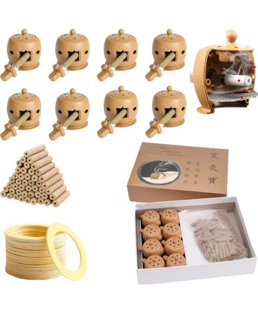 Moxa Cupping Acupuncture Detox Set - 2022 Best Moxa Stick Acupoint Massage Smoke Free Moxibustion Cupping Therapy Set Reusable Moxibustion Tube Improve Your Health