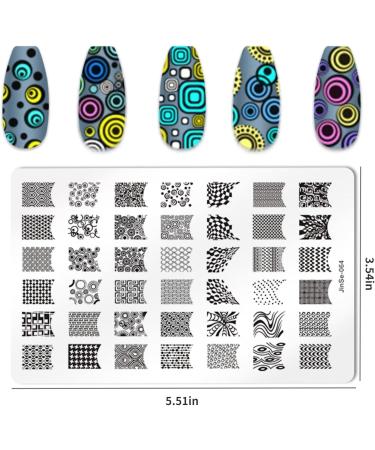 RUNRAYAY 2Pcs French Nail Stamp Plates Nails Art Stamping Plates Leaves Flowers Animal Nail Template Image Plate for Women Fashion Art Decoration - Buy Online on SooperMarket.com