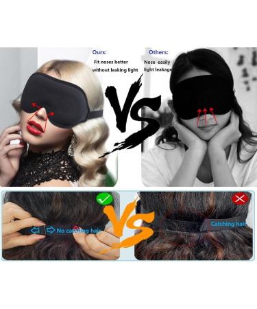 HUIBENYOU 3D Sleep Mask for Men and Women - Black, Soft and Comfortable Blindfold for Lunch Breaks, Insomnia, and Rest Anytime - 2pcs - Buy Online on SooperMarket.com