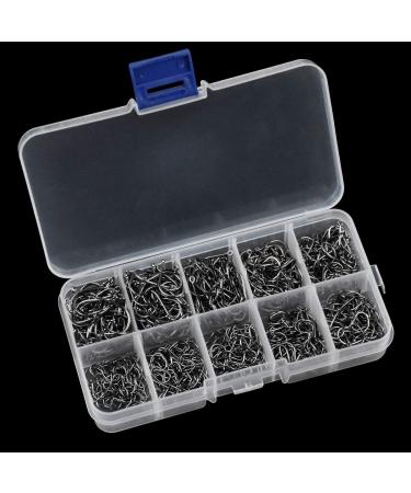 300-Piece Carbon Steel Fishing Hooks Set - 10 Sizes with Eyelet & Barn Hooks for Freshwater & Saltwater - Includes Plastic Box | Premium Fishing Accessories - Buy Online on SooperMarket.com