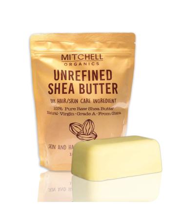 Mitchell Organics Unrefined African Shea Butter | 16 Oz / 455 G | Pure Body Butter For Dry Skin Effective on Stretch Marks Grade A | For All Skin Types