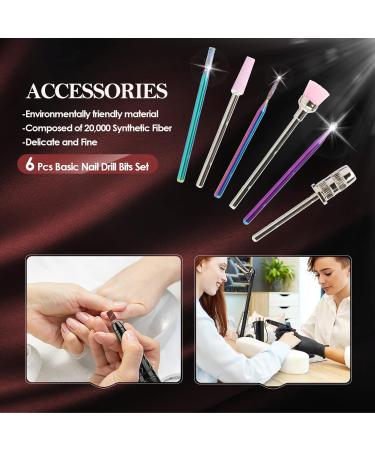 Belle 35000RPM Professional Electric Nail Drill Machine - Rechargeable Cordless Manicure Pedicure Tool with 6 Bits, 25 Sanding Bands, and Case - Black - Buy Online on SooperMarket.com