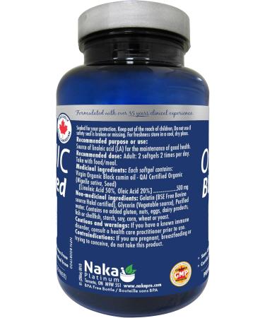 Naka Platinum Organic Black Seed 500mg extra strength cold pressed thymoquinone Bonus Size 150 Softgels (120 + 30 FREE)) - Buy Online on SooperMarket.com