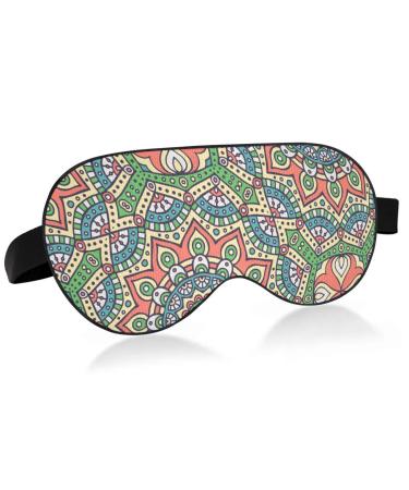 Haskirky Light Blocking Eye Mask Breathable and Adjustable Adult Men and Women Travel on Business Trips Yoga Meditation Light Smooth Comfortable Eye Mask Office Deep Sleep Goodies Mandala Pattern