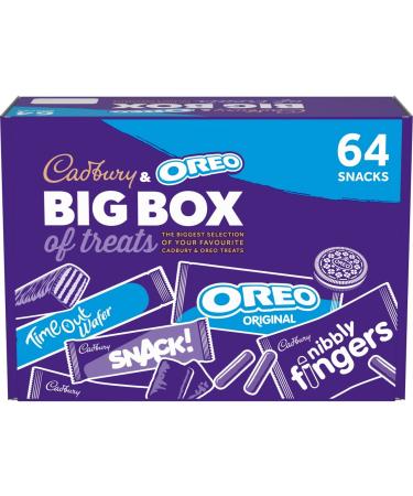 Cadbury & OREO Biscuit 64 Selection Bulk Box of Treats 1.8kg Hamper Milk Chocolate Fingers Time Out Snack I Sharing Big Biscuit Gift Family Size Party Office Supplies Lunch Box