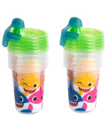 The First Years Take & Toss Pinkfong Baby Shark Sippy Cups - Reusable Toddlers Cups with Lids - Kids Party Pack with 2 Travel Caps - 10 Oz - 10 Count