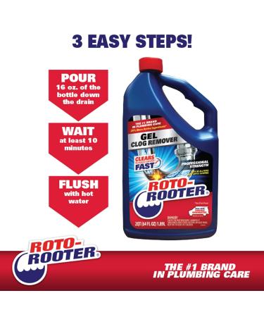 Roto-Rooter 351403 Gel Clog Remover - Powerful 32 oz Drain Cleaner for Fast Clog Removal | International Shipping Available - Buy Online on SooperMarket.com