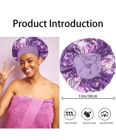 3 PCS Silk Satin Bonnet for Sleeping | Hair Bonnets for Black Women, Girls & Men | Elastic Wide Band | Silk Cap for Curly Hair - Buy Online on SooperMarket.com