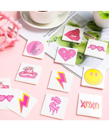 144 Pieces Pink Preppy Theme Temporary Tattoos - Assorted Cowgirl Birthday Decorations for Girls - Bachelorette Party Stickers with 9 Styles - Buy Online on SooperMarket.com