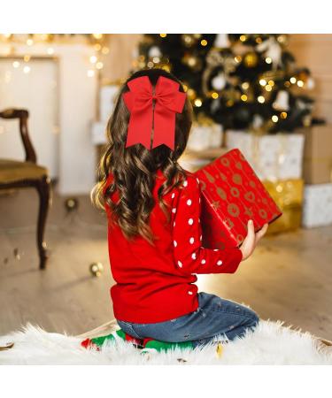 2 Pack 6 inch Bow Hair Clips Large Hair Bow Hair Barrette Clips for Women Girls Red Hair Bows(Black Red) - Buy Online on SooperMarket.com