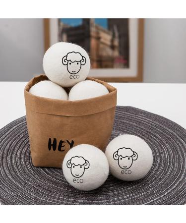 6-Pack Wool Dryer Balls - Reusable Laundry Balls for Natural Fabric Softening and Wrinkle Release - Organic Eco-Friendly Dryer Balls for Pet Hair Removal - Drying Ball Alternative to Dryer Sheets - Buy Online on SooperMarket.com