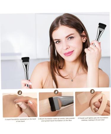 Flat Foundation Brush 5Pcs Liquid Foundation Brush Streak-Free Flat Makeup Brush Ultra Thin Concealer Brush for Liquid Cream Foundation Powder Buffing Blending - Buy Online on SooperMarket.com