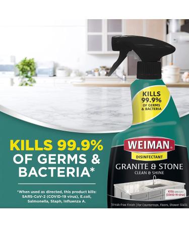 Weiman Disinfectant Granite Daily Clean & Shine - 24oz (2 Pack) | Safely Clean, Disinfect, & Shine Granite Countertops - Buy Online on SooperMarket.com