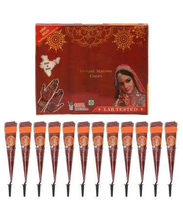 12PCS Temporary Tattoo Paste Cones  Hand Painting Tattoo Paste  Brown Paste Cone India Hand Body Art Painting Drawing Paste Lasting 5 7 Days