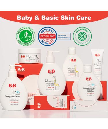 B&B Baby Lotion - Gentle Moisturizing Face and Body Lotion for Newborns - Jojoba Oil & Shea Butter Formula - Allergen-Free Citrus Scent - 6.76 fl.oz - Buy Online on SooperMarket.com