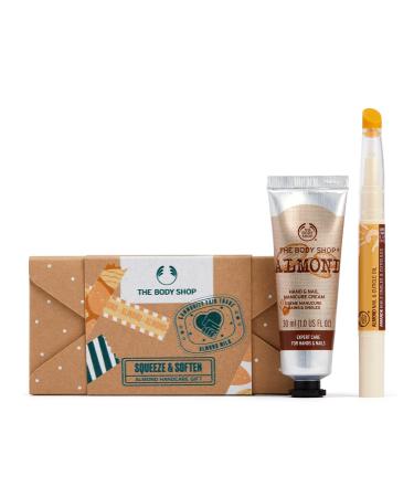 The Body Shop Squeeze & Soften Almond Hand Care Holiday Gift Set   Moisturizing and Nourishing Vegan Formula for Dry Hands & Nails   2 Items