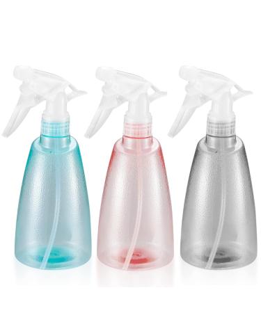 Diompirux 3 pieces spray bottle 500ml plastic atomizer spray bottles refillable trigger spray bottles for fog hand sprayer for plants flowers garden hairdresser car laying (pink blue black)