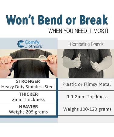Comfy Clothiers 16.5-inch Long Handled Metal Shoe Horn - Heavy Duty Steel Shoehorn for Boots and Shoes - Buy Online on SooperMarket.com