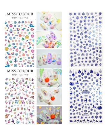 1500+ Christmas Nail Art Stickers - Self-Adhesive Santa, Snowflakes & More | 12 Large Sheets for Festive Nail Designs - Buy Online on SooperMarket.com