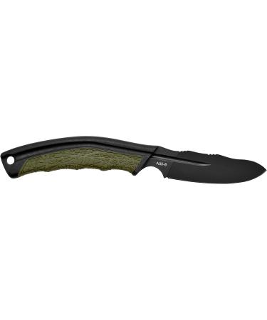 Camillus 19286 BT-8.5 Hunting Knife - 8.9 cm Aus-8 Steel Blade with Ballistic Nylon Sheath - Black/Green GfN/TPE Handle - Ideal for Outdoor Adventures - Buy Online on SooperMarket.com