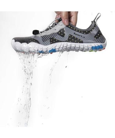 Men's Barefoot Quick-Dry Water Shoes - Outdoor Athletic Sport Shoes for Kayaking, Boating, Hiking, Surfing, Walking - Size 11 Women/9.5 Men - Light Gray - Buy Online on SooperMarket.com