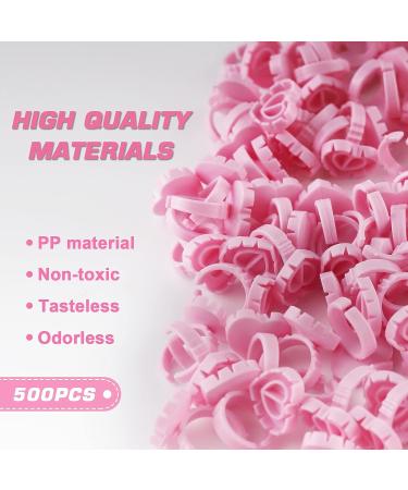 500pcs Pink Heart Shape Glue Rings for Eyelash Extensions - Disposable Smart Glue Cups by Narkysus - Buy Online on SooperMarket.com