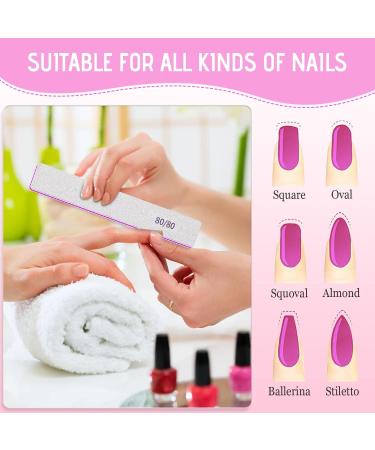 Professional 80/80 Grit Nail Files - Double Sided Emery Board for Acrylic and Gel Nails - Coarse Nail File for Home and Salon Use - 50pcs - Buy Online on SooperMarket.com