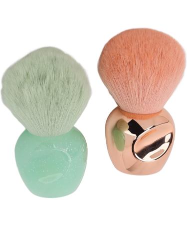 Soft Fluffy Hair Cosmetic Beauty Brush with Strong Powder Grasping Power Accurate Coloring Delicate Looking. Perfect for Loose Powder Blusher. Rose Gold Light Green - Buy Online on SooperMarket.com