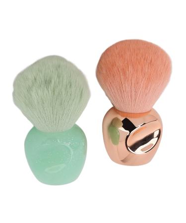 Soft Fluffy Hair Cosmetic Beauty Brush with Strong Powder Grasping Power Accurate Coloring Delicate Looking. Perfect for Loose Powder Blusher. Rose Gold Light Green