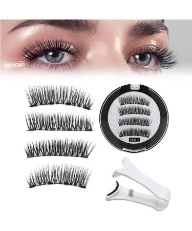 Lumentes Magnetic Eyelashes Lumentes Magnetic Lashes Magnetic Eyelashes Without Eyeliner Reusable Magnetic Eyelashes with Applicator No Glue or Liner Needed (Color : KS01-4)