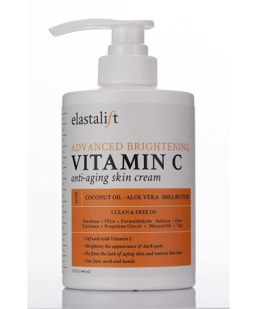 Elastalift Vitamin C Face & Body Brightening Cream Moisturizing Skin Care Lotion - 15 Oz