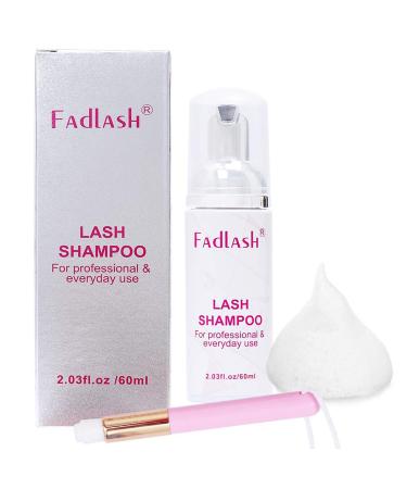 Lash Shampoo for Eyelash Extension 60ml Lash Cleaner Eyelash Shampoo With a Soft Brush(Lash Shampoo-2.2 OZ)