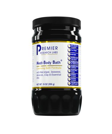 Premier Research Labs Medi-Body Bath - Bath Salts Dead Sea Salts for Soaking Bathing Relaxing Bath Soak Enriched with Minerals & Botanicals to Remove Toxins - 19 oz