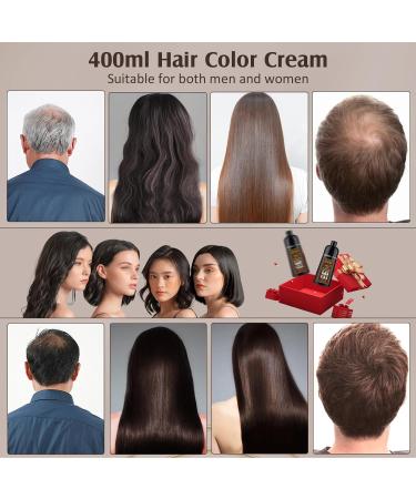 400ml Brown Natural Hair Dye Shampoo - Fast Coloring & Long Lasting Formula for Men and Women - Buy Online on SooperMarket.com