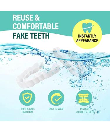 Tistik Cosmetic Veneers - 2 Pairs of Provisional Dentures & False Teeth for Men & Women - Instant Smile & Teeth Whitening - Buy Online on SooperMarket.com