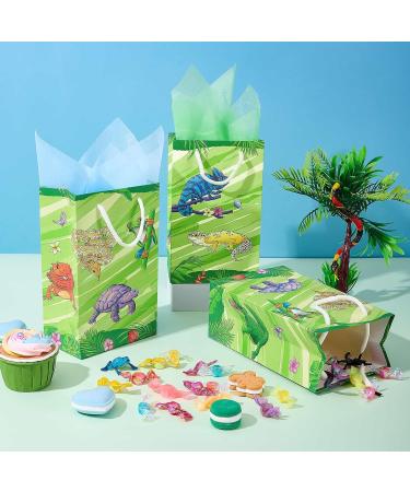 WERNNSAI Reptile Party Favor Bags - 16 PCS Reptile Birthday Party Supplies Gift Bags with Handles for Kids Boys Snakes Leopard Turtle Goodie Bags for Reptile Theme Camping Party Baby Shower Decoration - Buy Online on SooperMarket.com