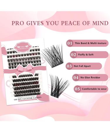 168 Pcs Mixed Cluster Lashes DIY Eyelash Extensions - First Glance+Adore D-Mix | Super Thin Band, Soft & Easy to Wear - Individual Lashes 10-16mm - Buy Online on SooperMarket.com