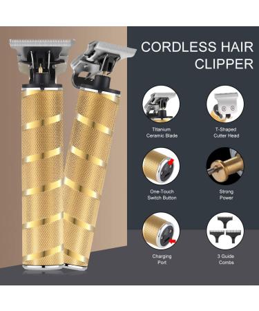 SURKER Electric Pro Li Clippers - Waterproof Cordless Hair Trimmer for Men | Rechargeable T-Blade Grooming Accessories (Gold - Buy Online on SooperMarket.com