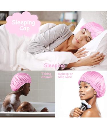 4PCS Silk Bonnet Set for Black Women - Satin Bonnets for Sleeping, Silk Sleep Cap for Curly Hair - Buy Online on SooperMarket.com