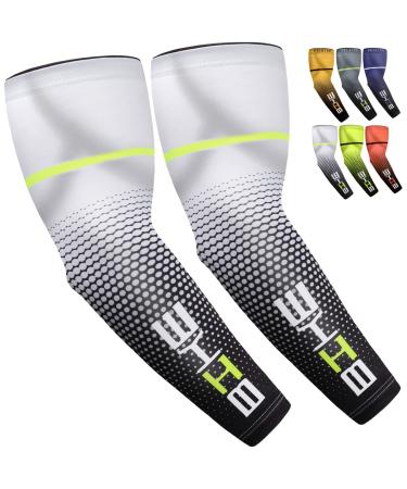 Beister UV Protection compression arm sleeves non -slip cooling arm protection armchairs for running bicycle basketball golf outdoor activities men women (1 pair) white m