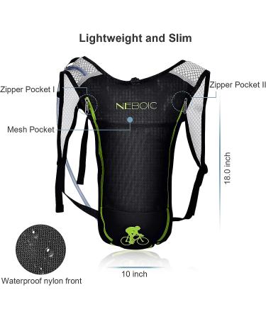 Neboic 2Pack Hydration Backpack with 2L Bladder - Lightweight, Insulated Water Pack for Hiking, Cycling, Camping - Big Storage, Keeps Water Cool for 4 Hours - Kids, Women, Men - Buy Online on SooperMarket.com