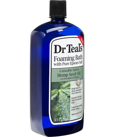 Dr Teal's Hemp Seed Oil Epsom Salt Soak 3 LBS + Foaming Bath 34 FL OZ Bundle - Buy Online on SooperMarket.com