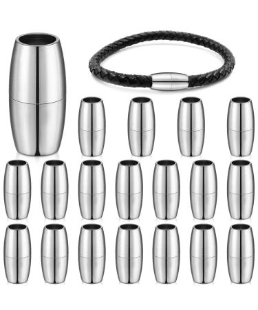 20 Pieces Barcelet Magnetic Clasps Closures Leather Necklace Barcelet Cord End Cap Kumihimo End Cap for Bracelet 5mm Inner Hole Magnetic Jewelry Necklace Bracelet Making DIY Supplies Crafts