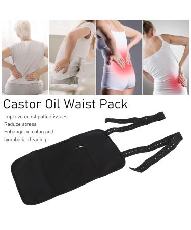Organic Cotton Castor Oil Pack - Leak-Proof Reusable Hip Bag for Waist Washable Black Button Wrap - Buy Online on SooperMarket.com