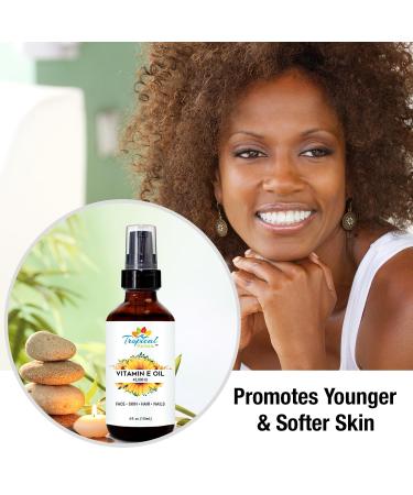 Pure Organic Vitamin E Oil 4 fl oz - 43 000 IU | 100% Plant-Based Natural Moisturizer for Skin Scars Nails Acne Hair Growth & Wrinkles - Buy Online on SooperMarket.com
