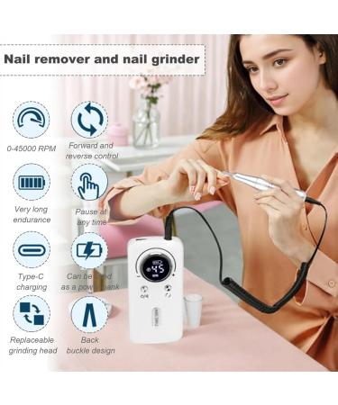 1 Set Electric Nail Drill 45000RPM Nail Drill Kit Rechargeable Portable Nail Drill Professional for Acrylic Nails with 6 Nail Drill Bits Electric Nail File for Manicure Pedicure Nail Drill Kit - Buy Online on SooperMarket.com