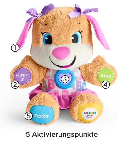 Fisher-Price Learning Fun Dog Friend | Interactive Speaking & Singing Toy for Babies 6 Months+ | Educational Gift for Boys & Girls | German Speaking Dog (FPP53) - Buy Online on SooperMarket.com