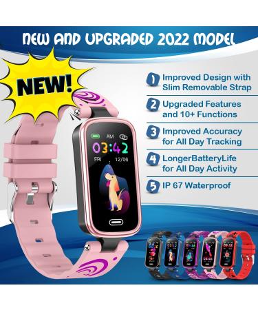 MorePro Kids Fitness Tracker for Girls Boys with Blood Oxygen Monitor  Body Temperature DIY Screen Smart Watch with Heart Rate Sleep Monitor  SpO2 IP68 Waterproof Pedometer. Pink - Buy Online on SooperMarket.com