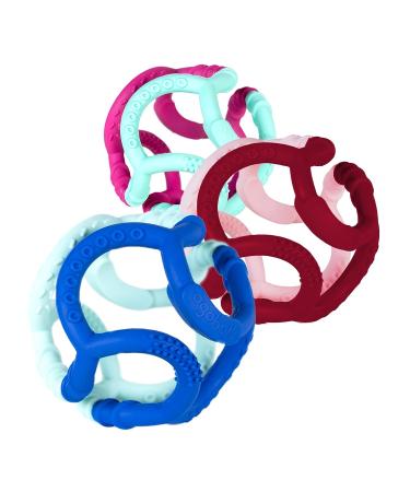 OgoBolli Gummi Teething Ring Sensory Ball Toy for Babies & Toddlers - Non-Toxic Silicone - Blue Blueberry - 6+ Months - Buy Online on SooperMarket.com